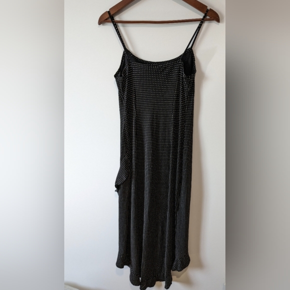 Joseph Ribkoff Black & White Stretchy Polka Dot Spaghetti Strap Dress - Picture 6 of 6